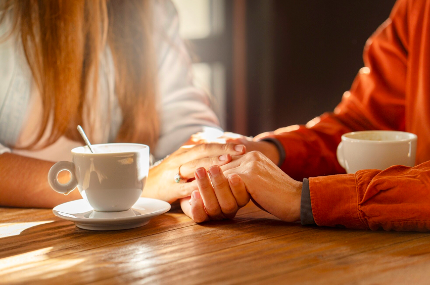 Caregiver sharing a warm moment with a client